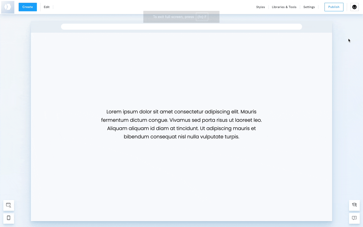 Open Mobile Global Styles in Portfoliobox