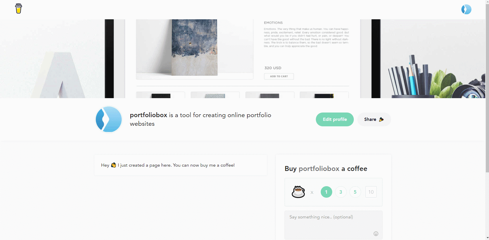 Get the page link from BuyMeACoffee