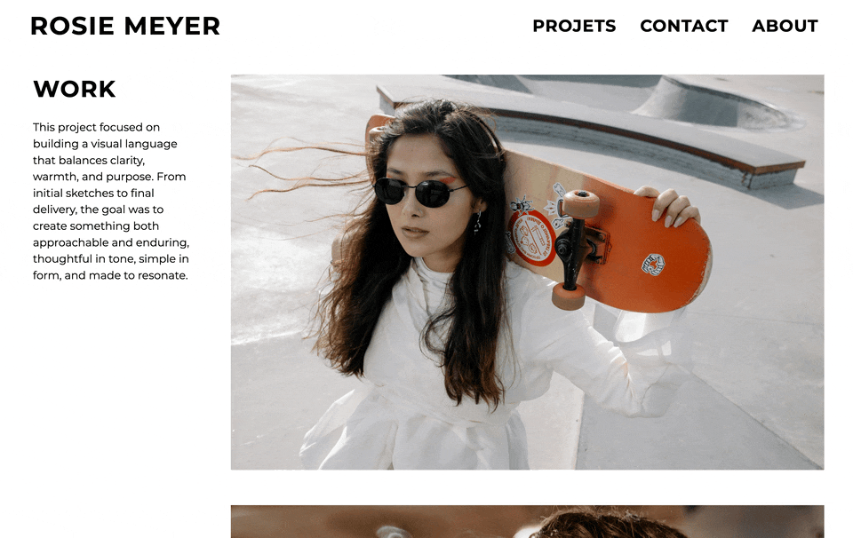 Showcase your images with a vertical sticky gallery in your portfolio website