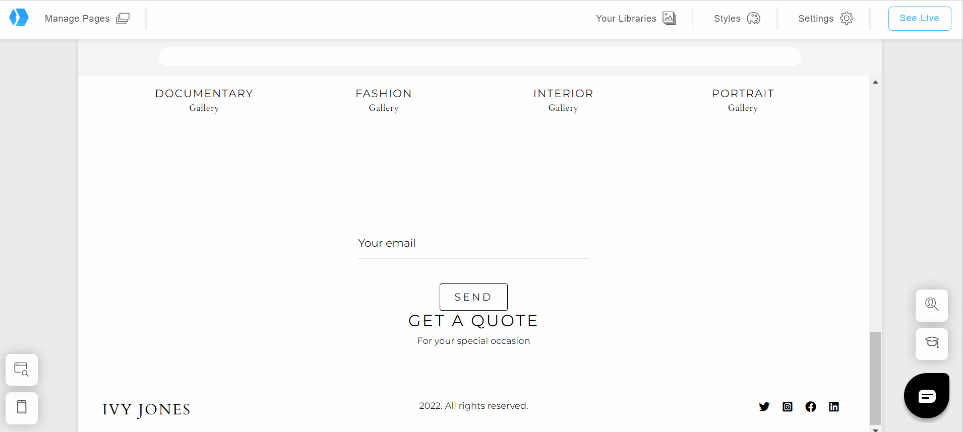 Reorder elements on your Portfoliobox portfolio