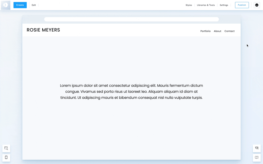 Hide the menu on a page