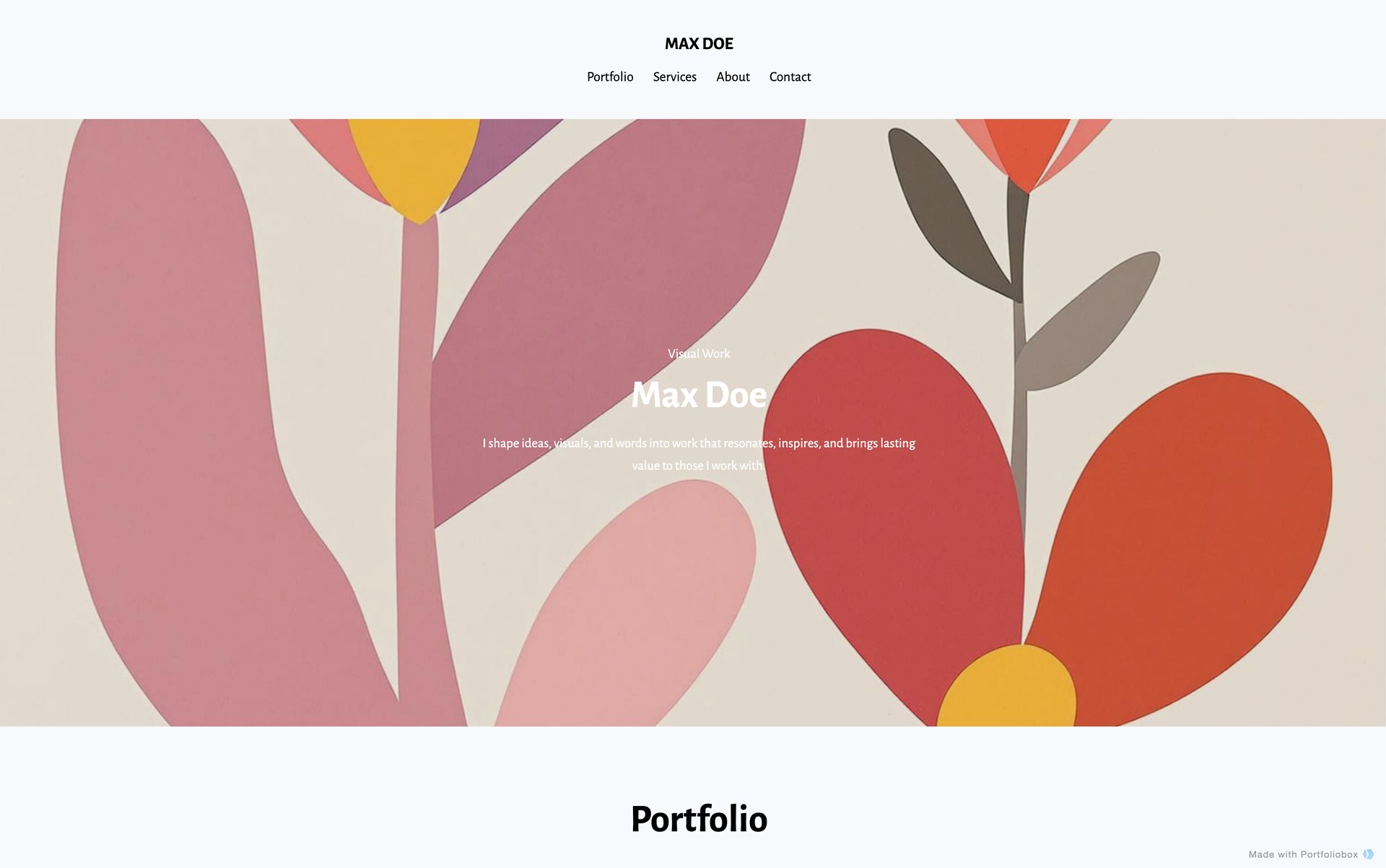 アーティスト ポートフォリオ テンプレート