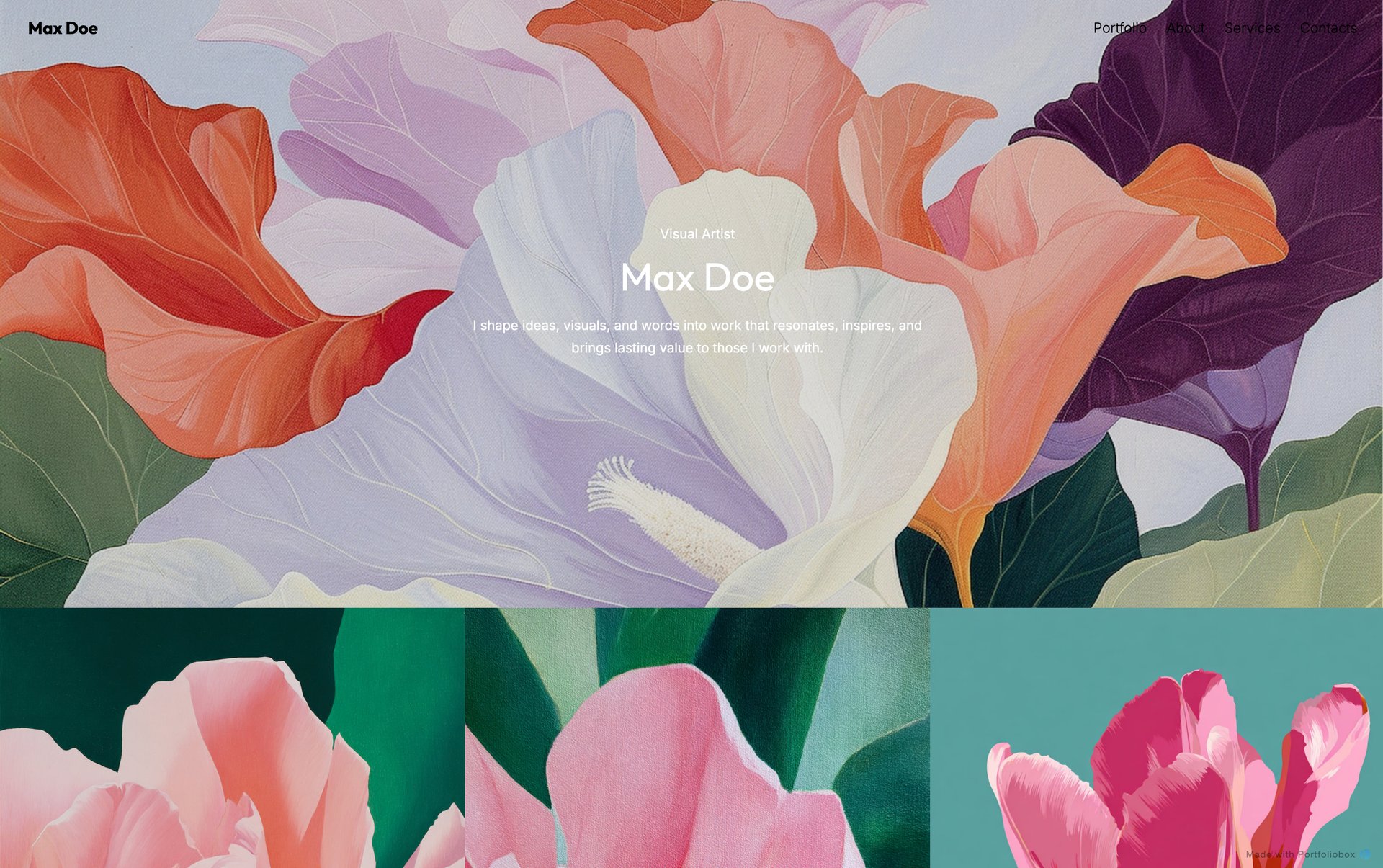 アーティスト ポートフォリオ テンプレート