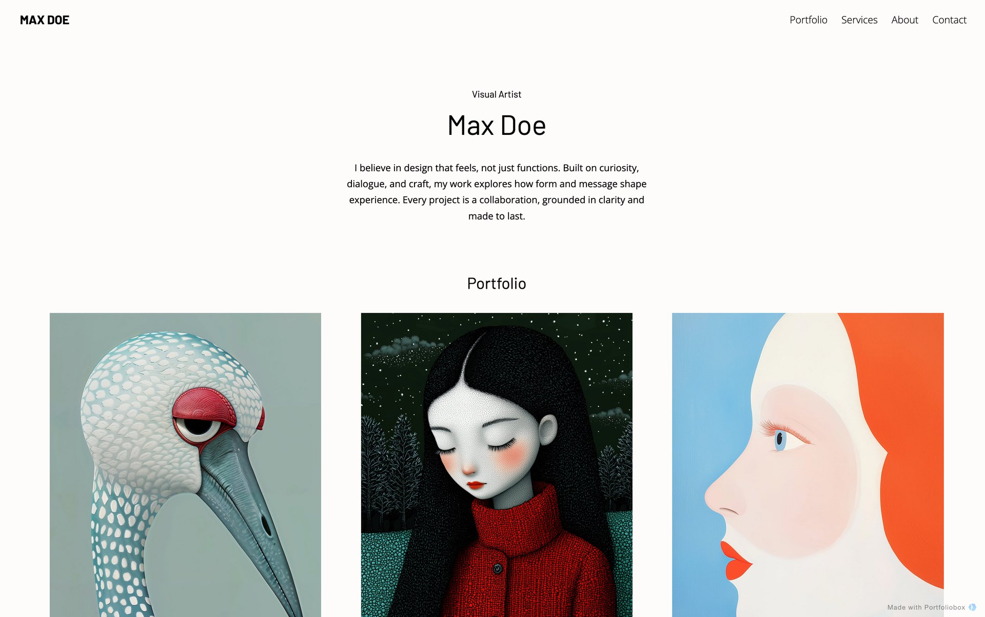 アーティスト ポートフォリオ テンプレート