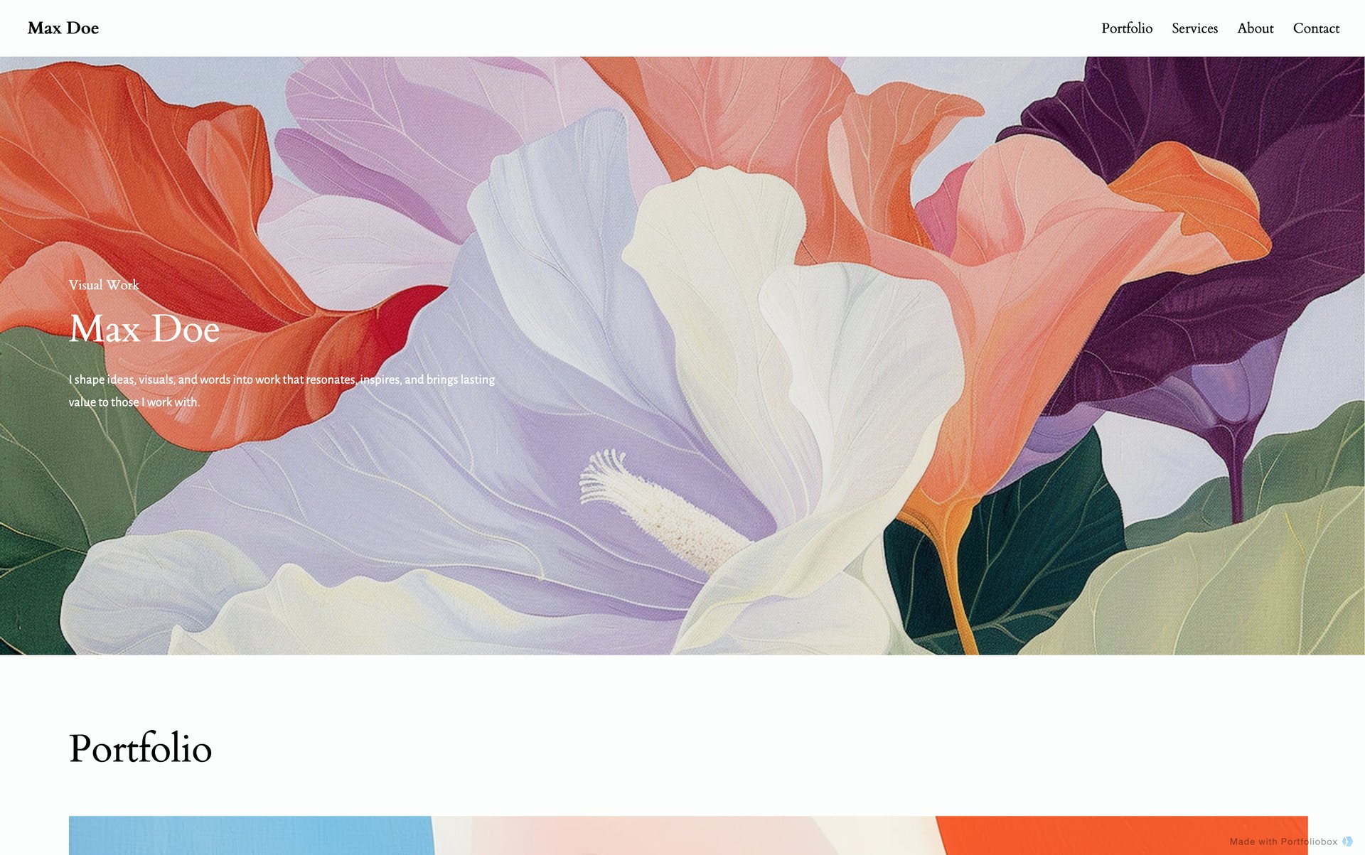 アーティスト ポートフォリオ テンプレート