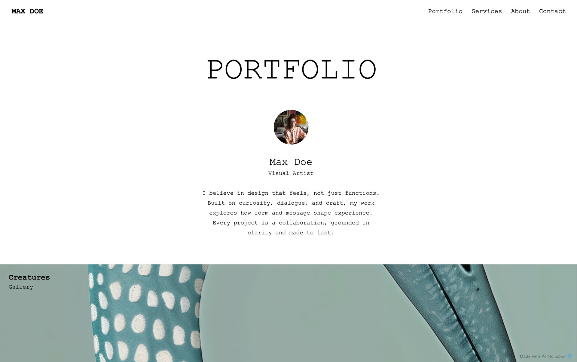 アーティスト ポートフォリオ テンプレート