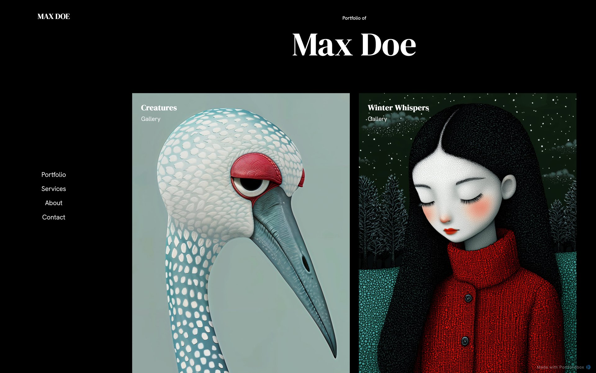 アーティスト ポートフォリオ テンプレート