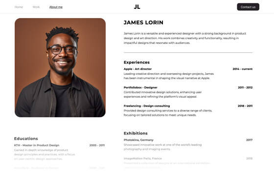 ポートフォリオボックスによるクリエイティブCVテンプレート