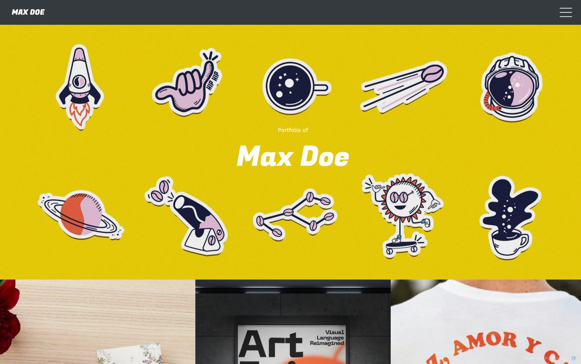 デザイナーのポートフォリオテンプレート