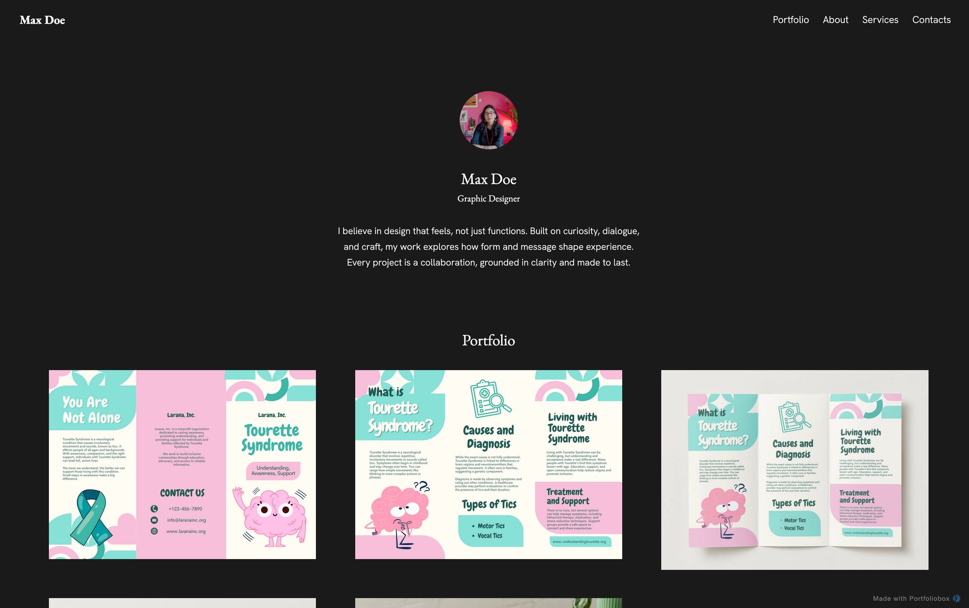 デザイナーのポートフォリオテンプレート