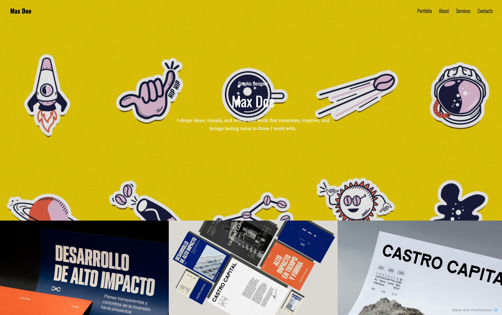 デザイナーのポートフォリオテンプレート