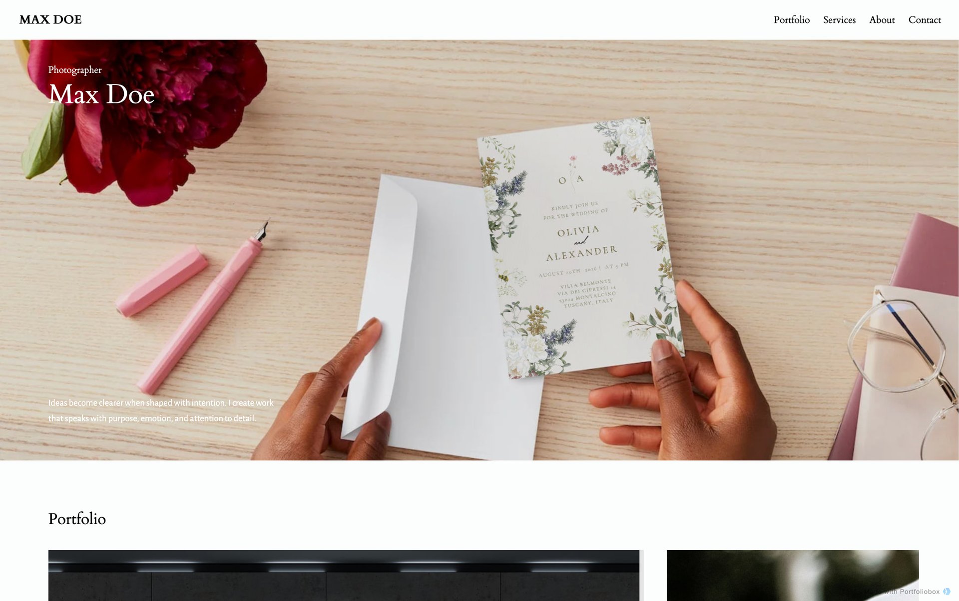 デザイナーのポートフォリオテンプレート