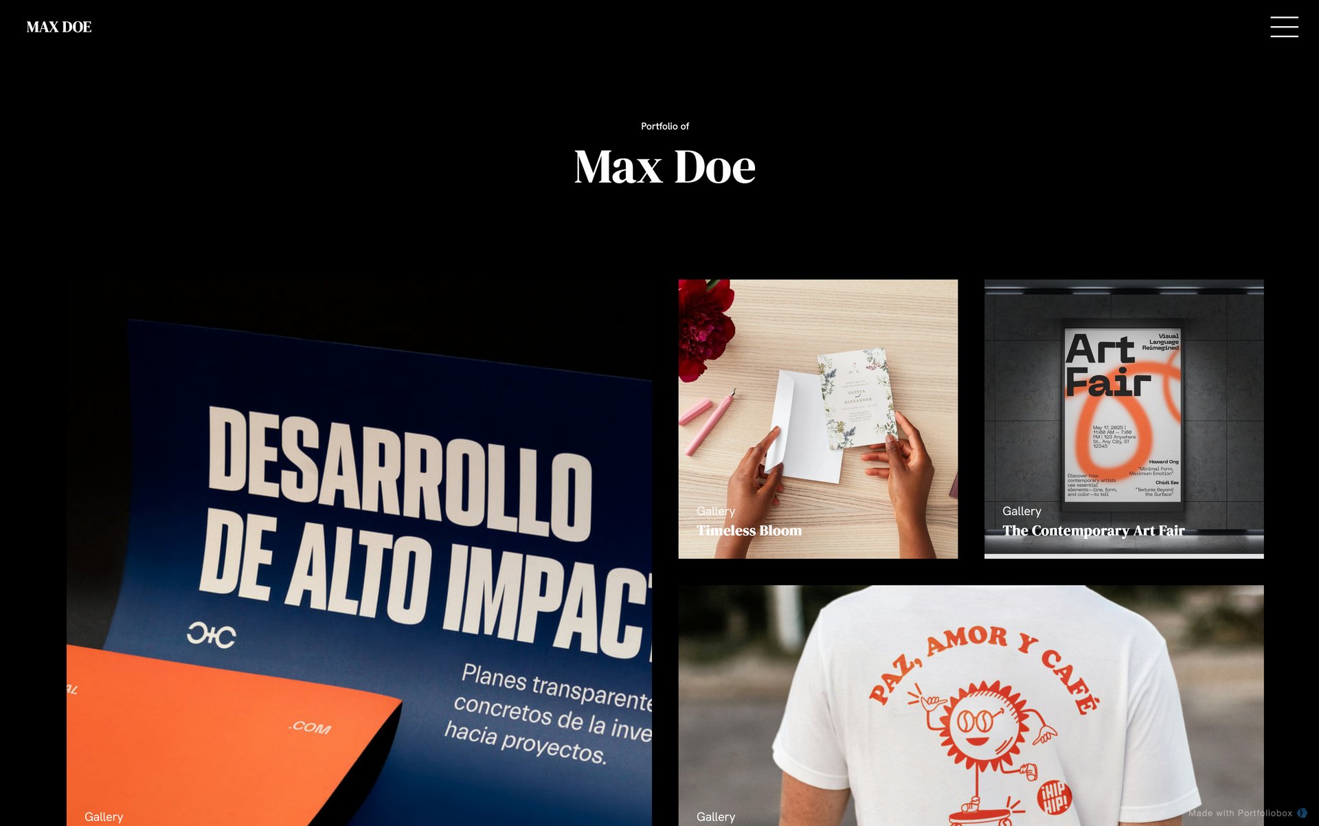 デザイナーのポートフォリオテンプレート