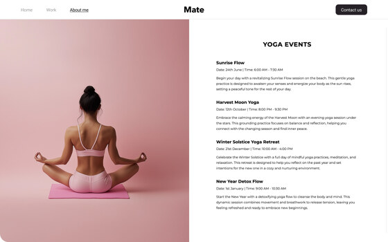 ポートフォリオボックスで作成されたイベントテンプレート。