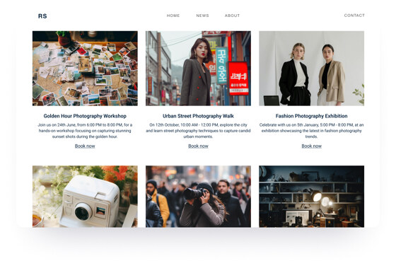 ポートフォリオボックスのためのクリエイティブなイベントテンプレート