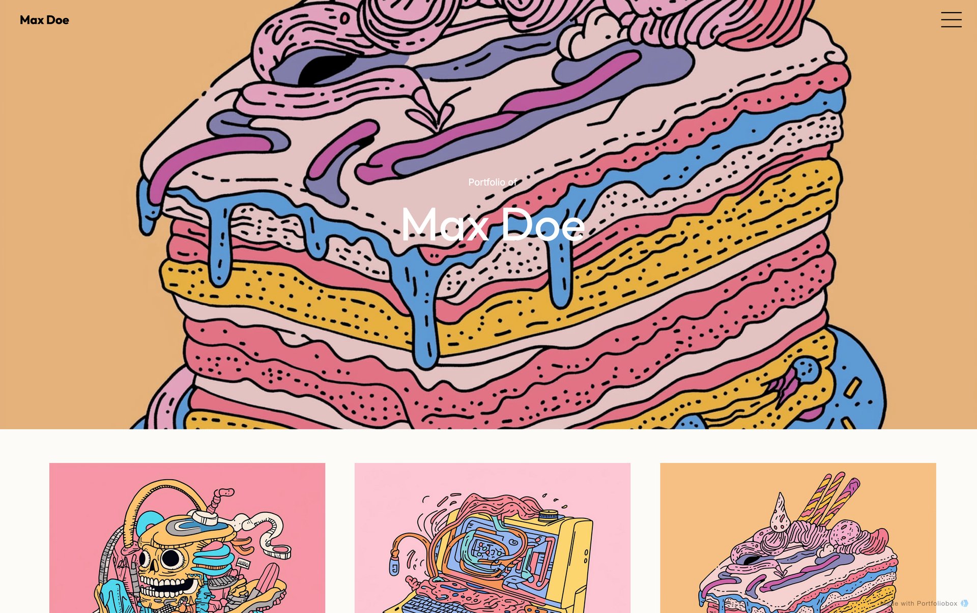 イラストレーター用ポートフォリオテンプレート