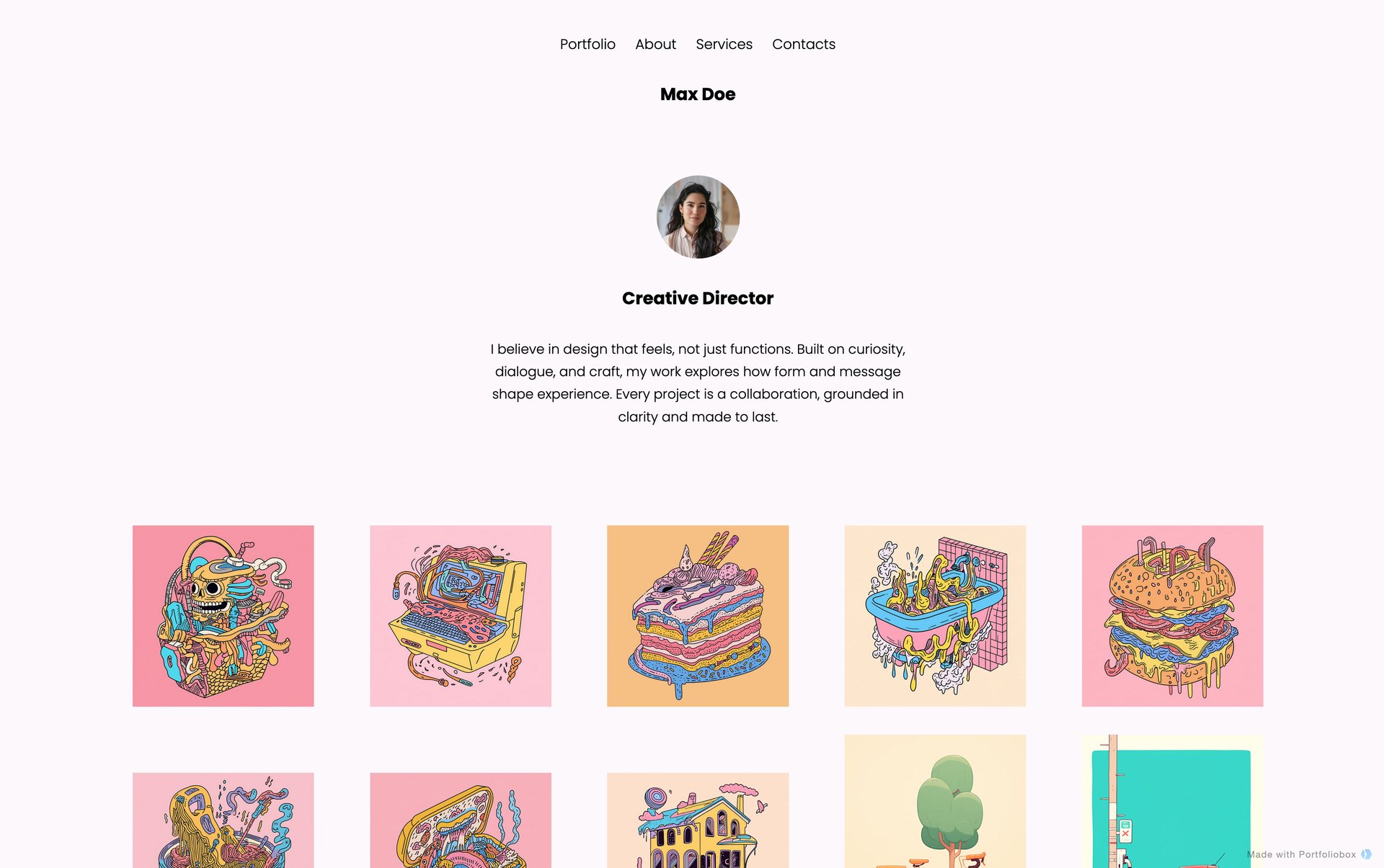 イラストレーター用ポートフォリオテンプレート