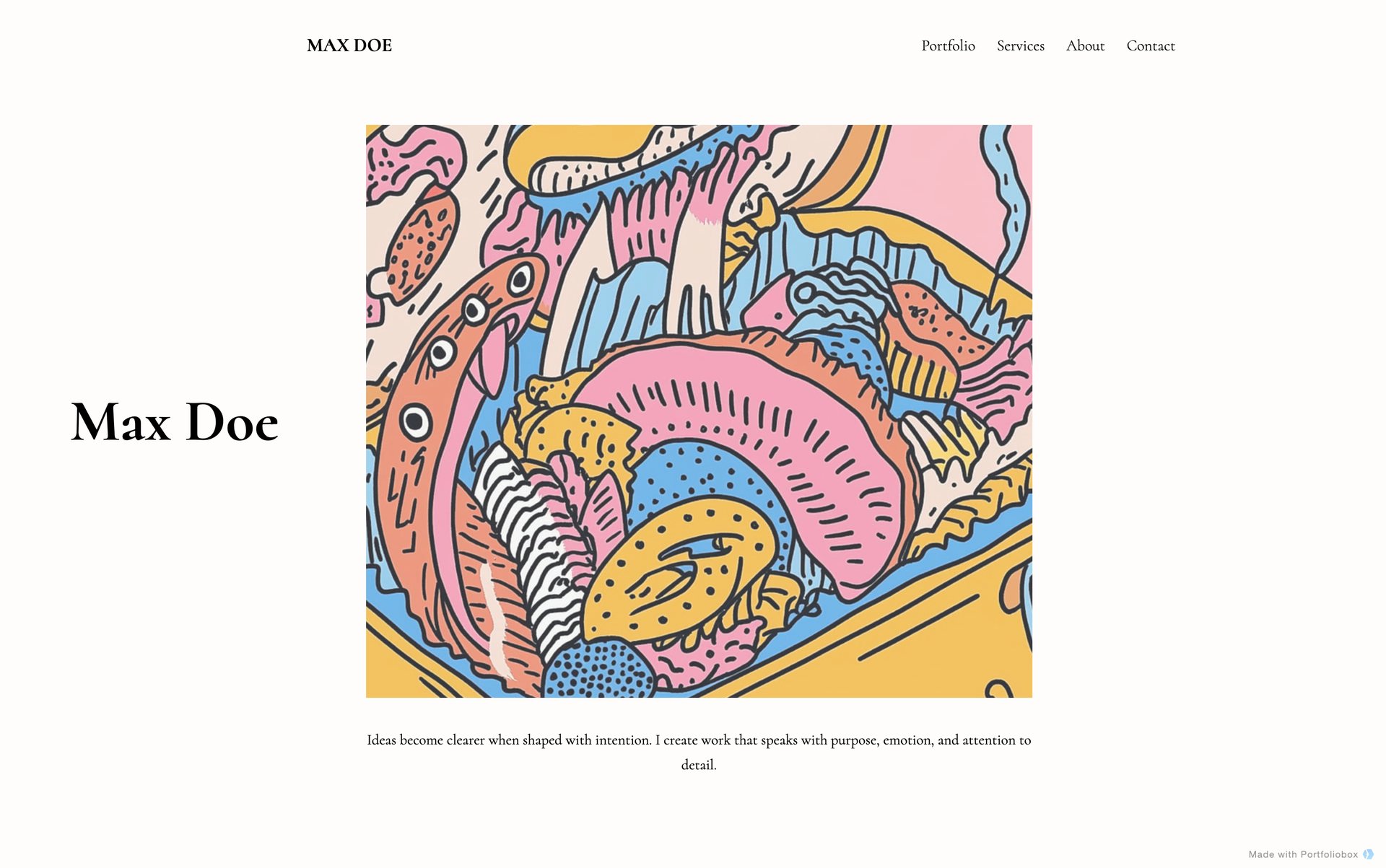 イラストレーター用ポートフォリオテンプレート