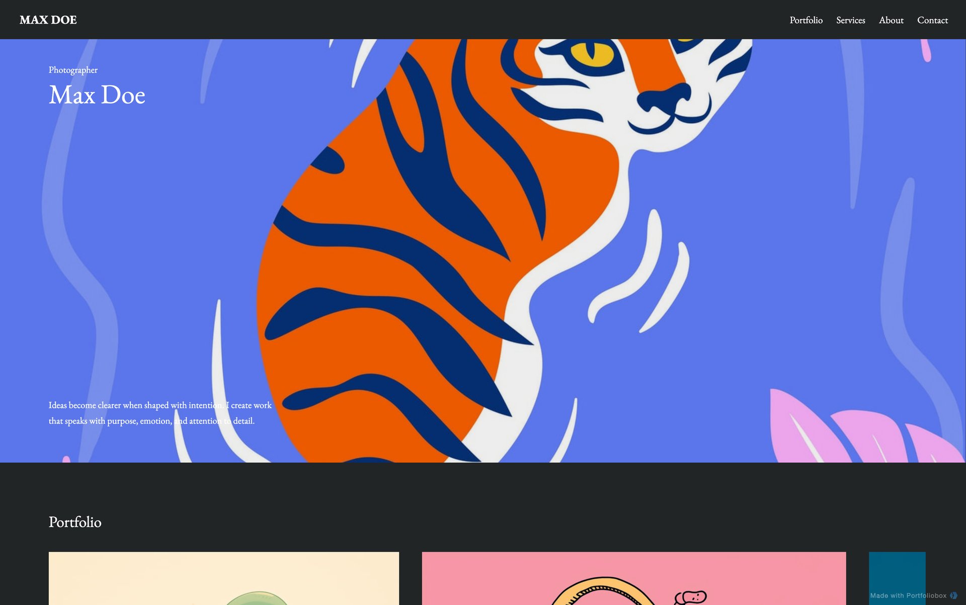 イラストレーター用ポートフォリオテンプレート