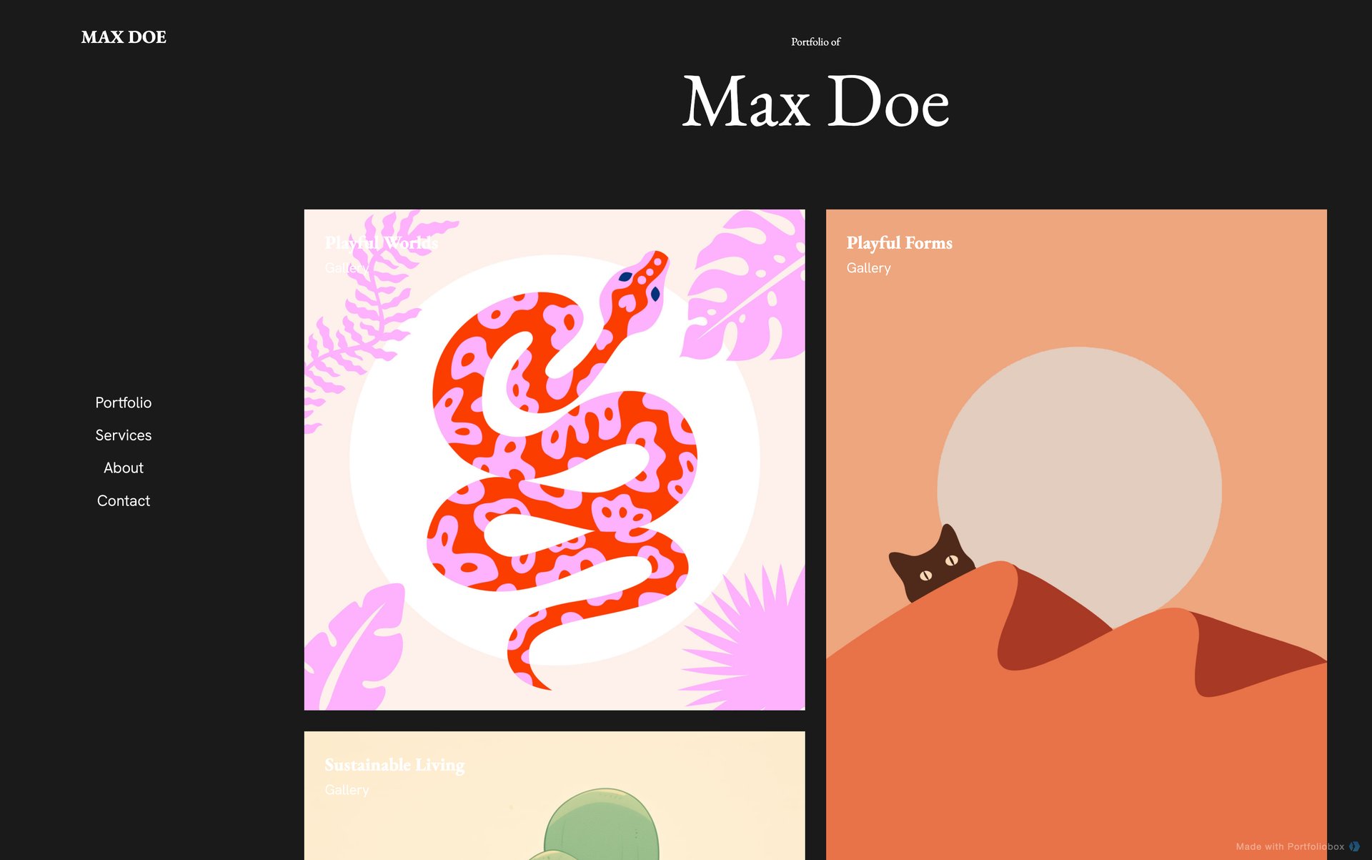 イラストレーター用ポートフォリオテンプレート