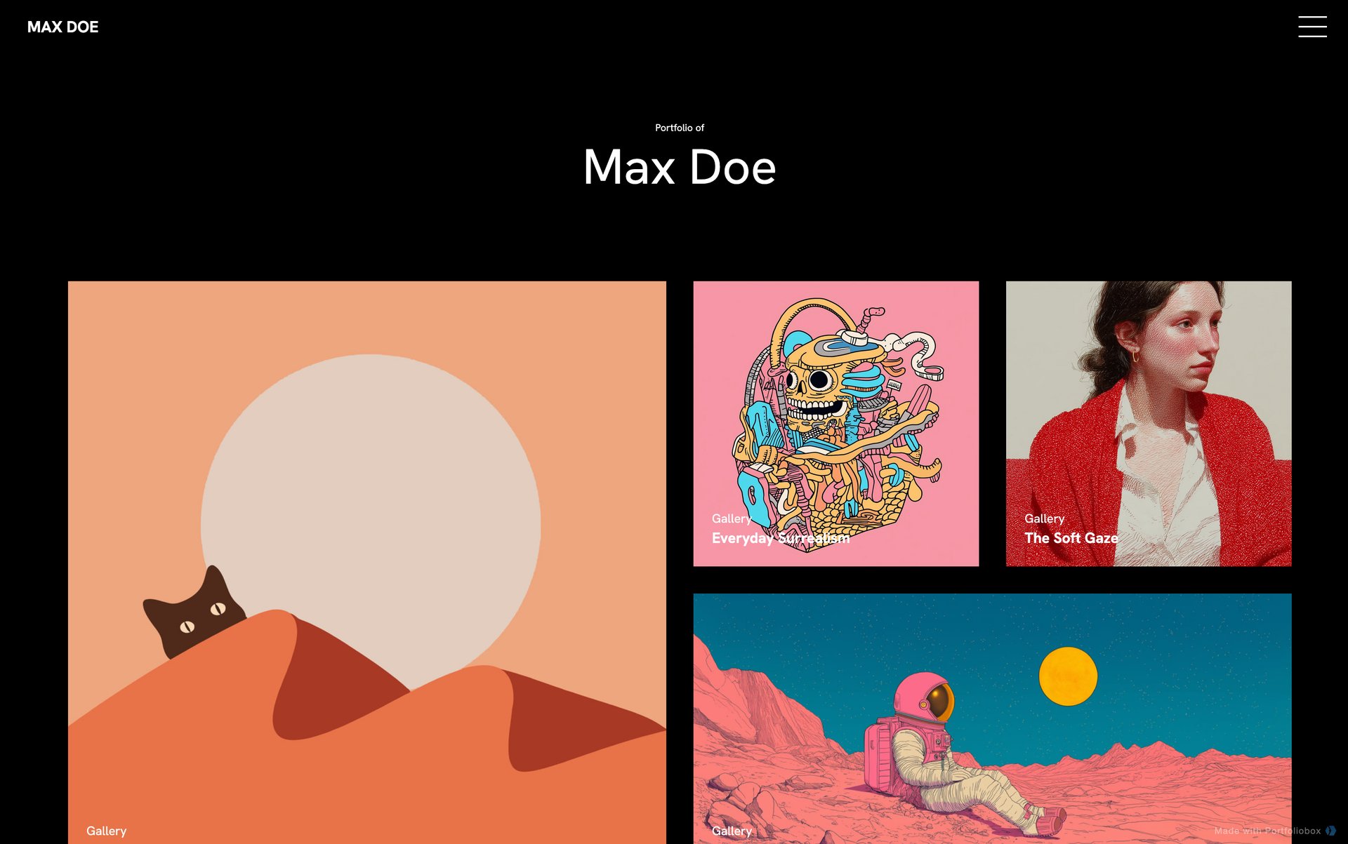 イラストレーター用ポートフォリオテンプレート