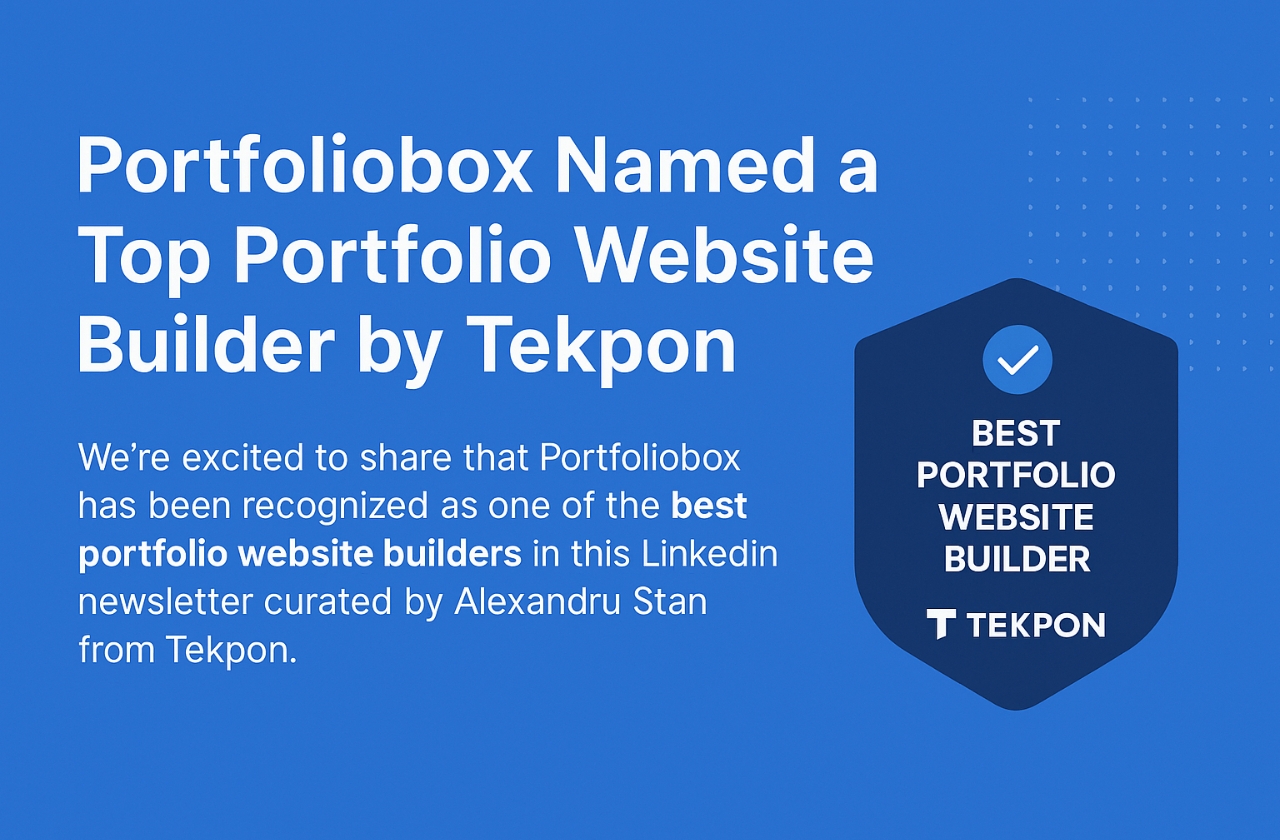 Portfoliobox named a top portfolio website builder by Tekpon