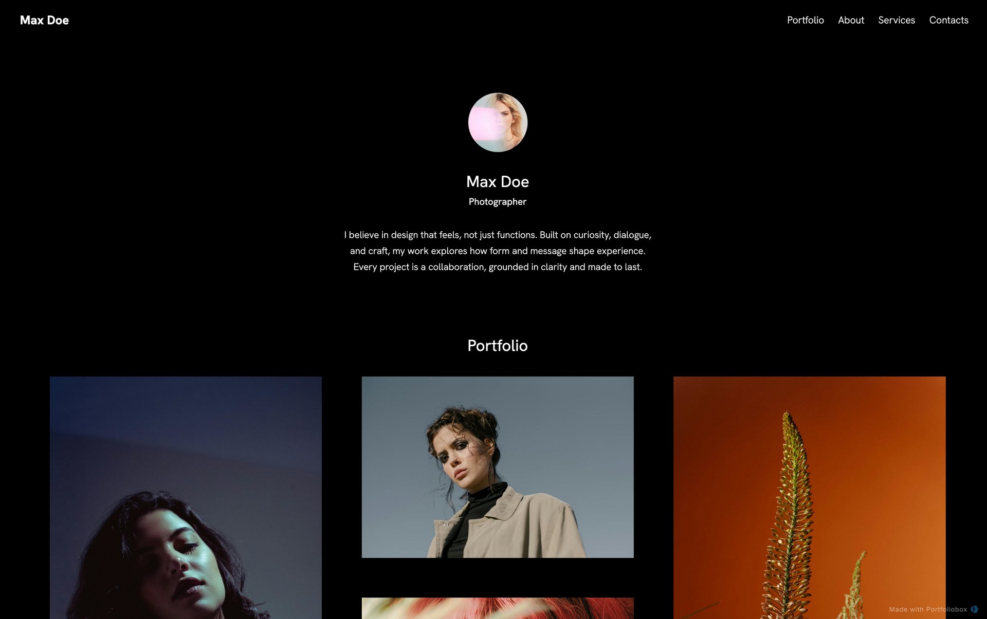 フォトグラファーポートフォリオテンプレート
