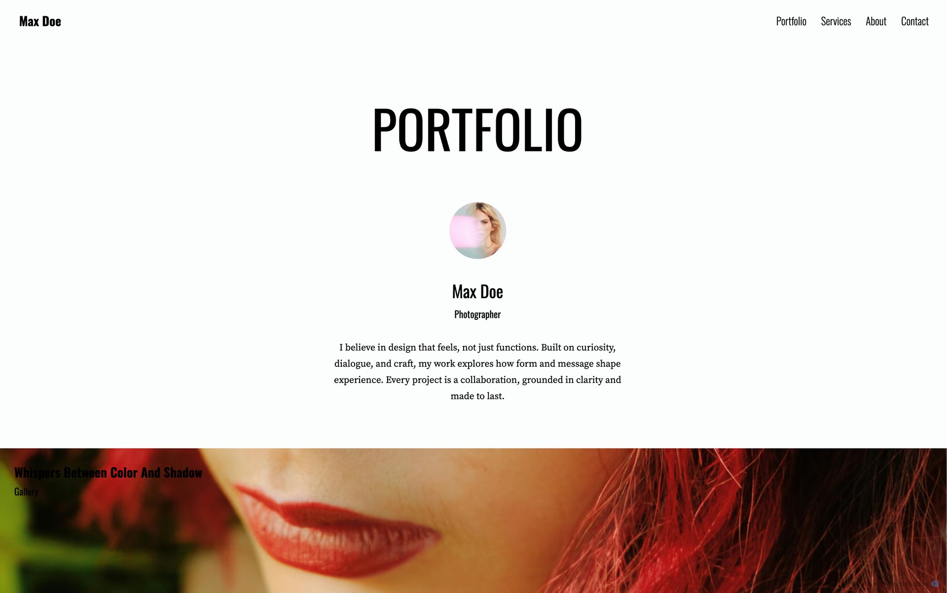 フォトグラファーポートフォリオテンプレート