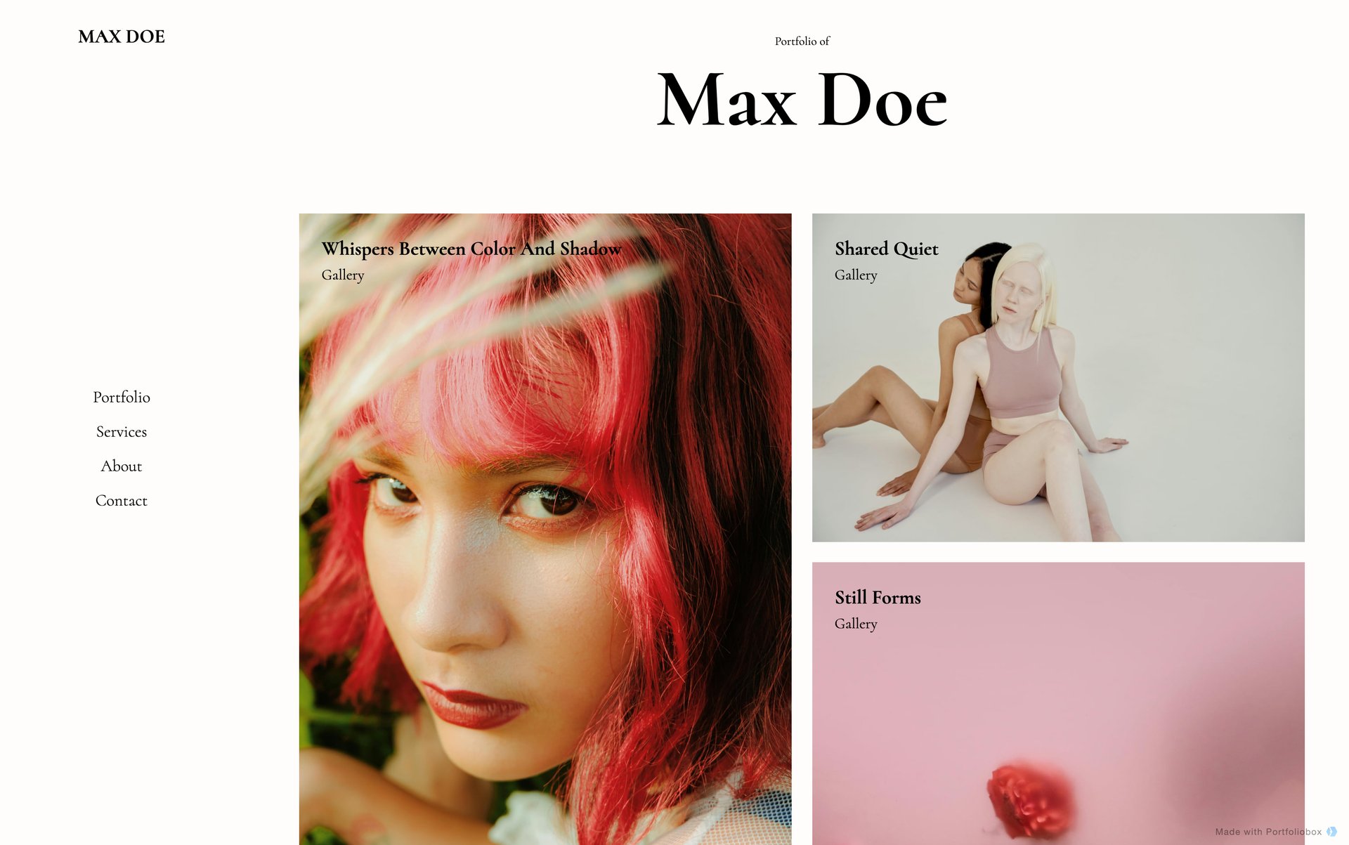 フォトグラファーポートフォリオテンプレート