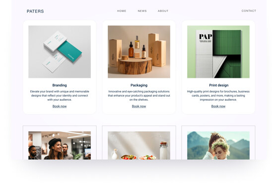 ポートフォリオボックスを使用したサービステンプレートの例