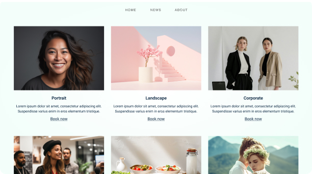 個人ポートフォリオのためのマーケティングサービステンプレート。