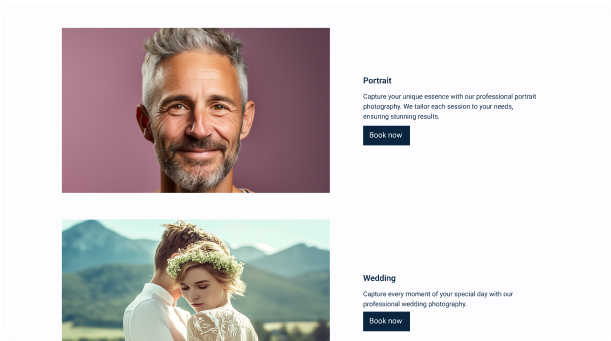 ポートフォリオでクリエイターが自分のサービスを展示するためのテンプレートです。