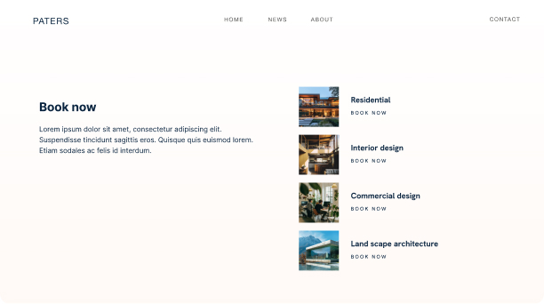 自分のポートフォリオでサービスを表示するクリエイター向けのテンプレート。