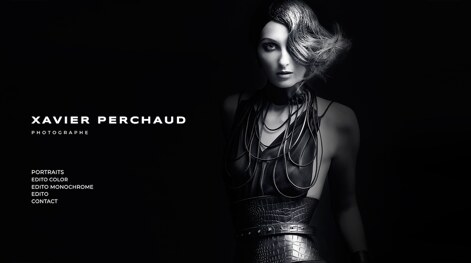 「Portfolioboxウェブサイトビルダーを使用して作成されたサンプルサイトのスクリーンショット。」