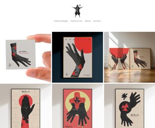 「Portfolioboxウェブサイトビルダーを使用して作成されたサンプルサイトのスクリーンショット。」