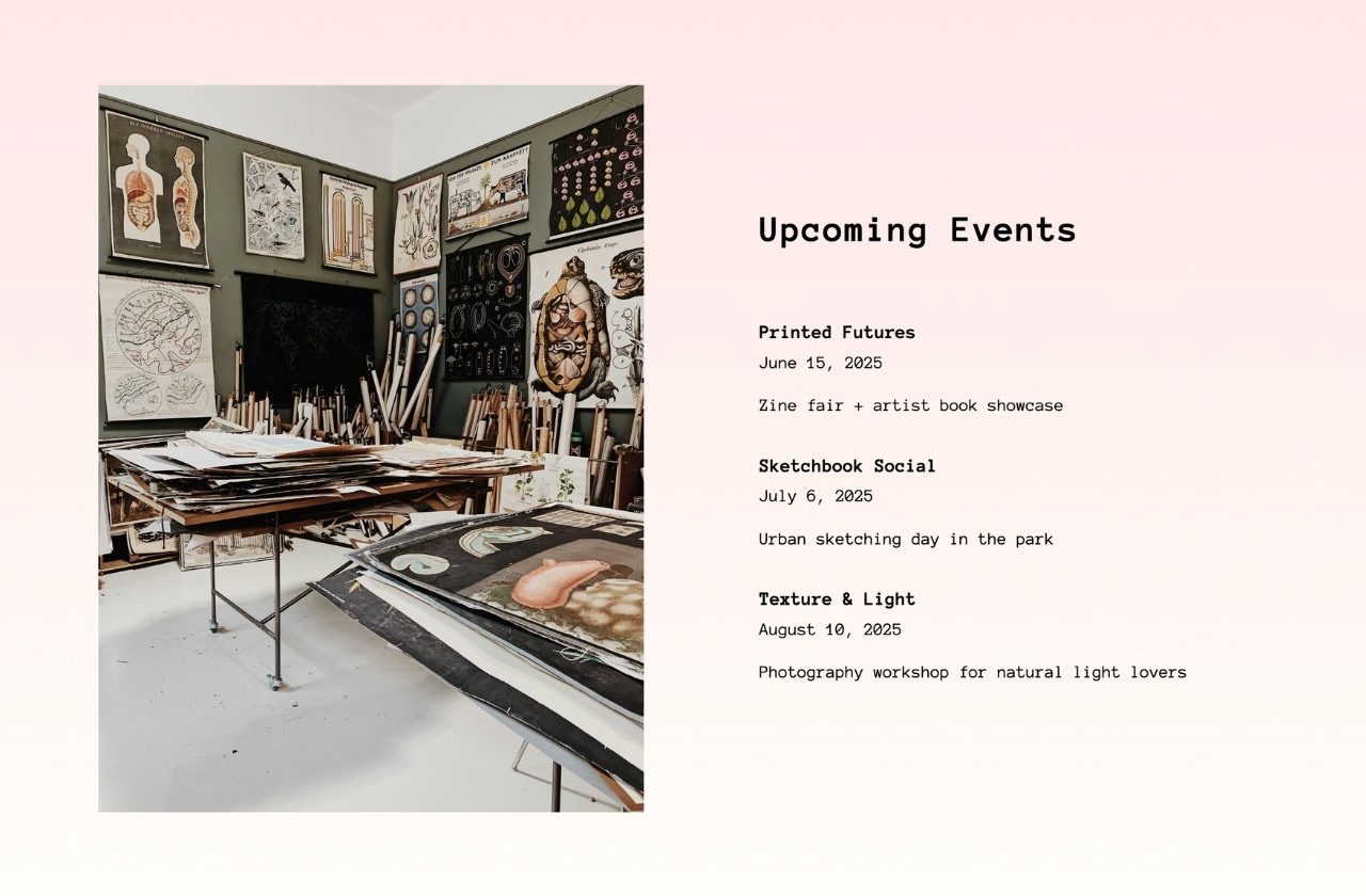 Highlight your events with Portfoliobox templates