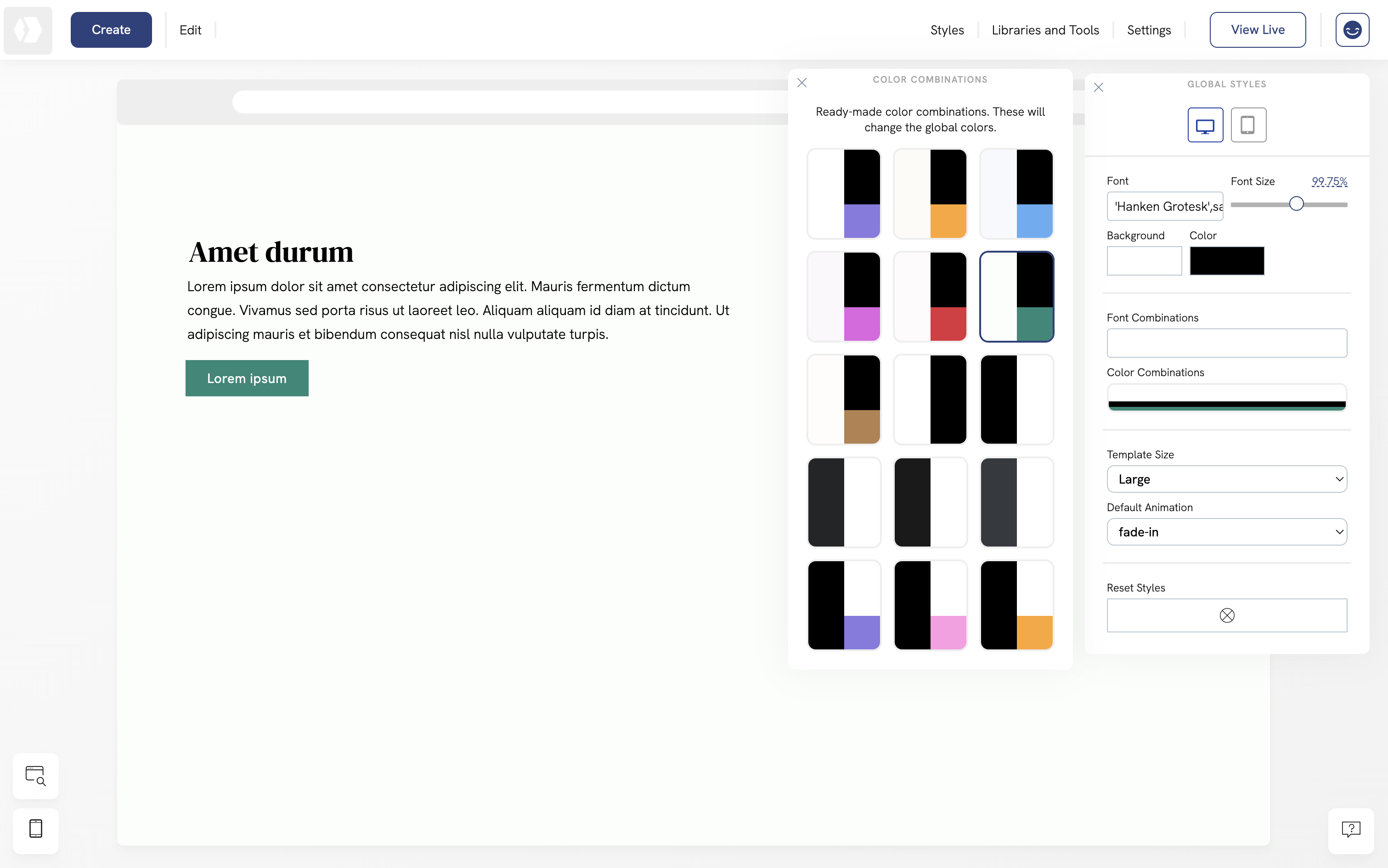 Colour combinations for your Portfoliobox website