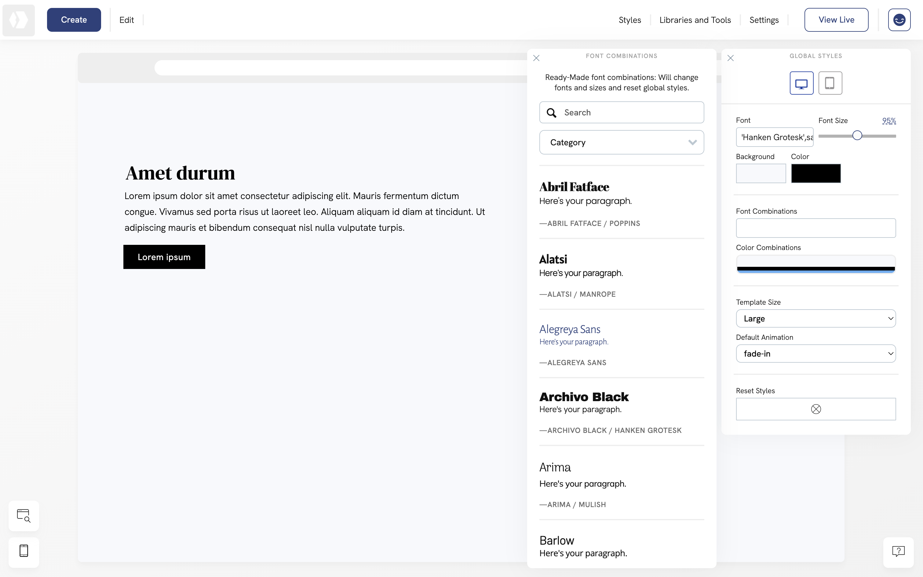 Font combinations for your Portfoliobox website