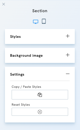Style Settings Portfoliobox